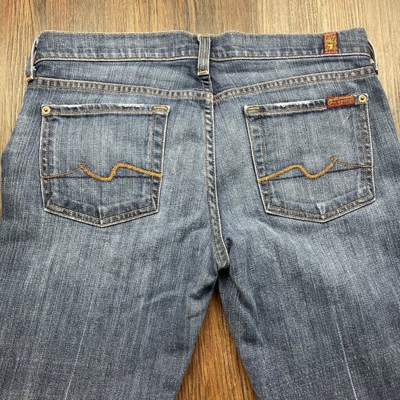 7 For All Mankind Womens Bootcut Jeans 29 Blue Mid Rise Med Wash Stretch Denim - Picture 4 of 11